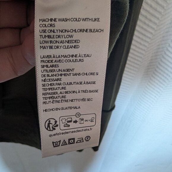 Free People WE THE FREE Hailey Long Sleeve Top Olive Green Small Cotton Casual - Picture 7 of 9